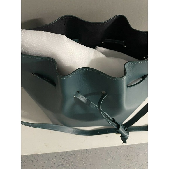 NWT Valentina Fiore Italian Handmade green leather tote bag stl 3159 - Picture 2 of 11